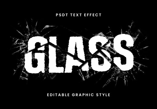 White Broken Text Effect Glass Crack Bold Font