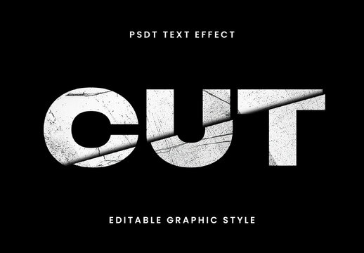 White Broken Text Effect Distressed Cut Font
