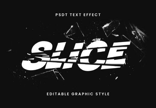 White Broken Text Effect Sharp Slice Font