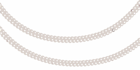 Two elegant strands of light gray pearls draped gracefully against a clean white background