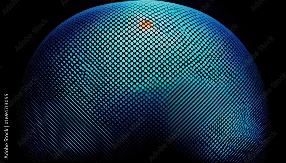 Poster blue geometric mesh pattern with gradient lighting creating a modern abstract texture for background