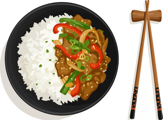 Simple Asian Rice Bowl Icon