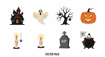 Spooky Halloween Vector Graphics Pack for Festive Decorations, Party Invitations, and Creepy Designs, for creating themed digital art and enhancing holiday marketing materials.