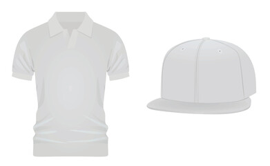 T shirt and baseball cap. vector illustration	