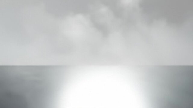 Ultra-wide static silver mirror plane with drifting haze