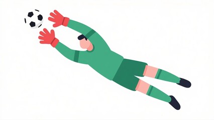 Goalkeeper saving soccer ball