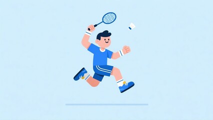 Person playing badminton