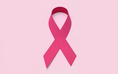 Pink awareness ribbon. The pink ribbon is an international symbol of breast cancer awareness. High quality
