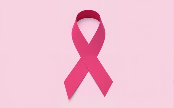 Pink awareness ribbon. The pink ribbon is an international symbol of breast cancer awareness. High quality - Powered by Adobe