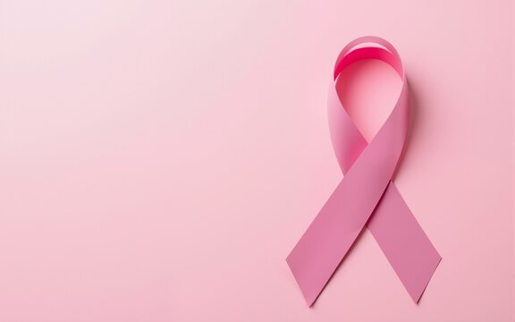 Woman breast cancer awareness month background with pink ribbon symbol decoration. High quality