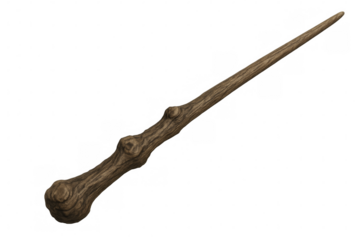 Realistic magic wand floating on transparent background