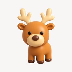 Fototapeta premium Cute cartoon reindeer illustration.