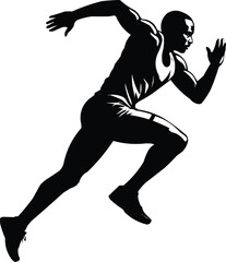 Sporty male model silhouette vector illustration 