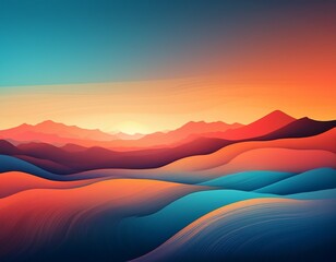 Obraz premium an abstract dreamy landscape with a gradient of warm to cool colors suggesting the time of day could be either dawn or dusk