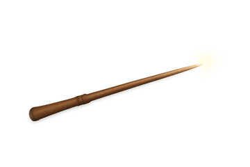 Obraz premium Brown magic wand emitting light on transparent background