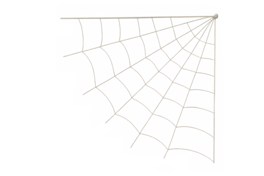 Spider web corner on transparent background for halloween decoration