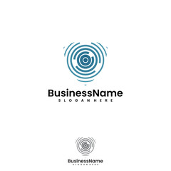 High shield security scanner logo company design template