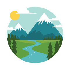 landscape with mountains