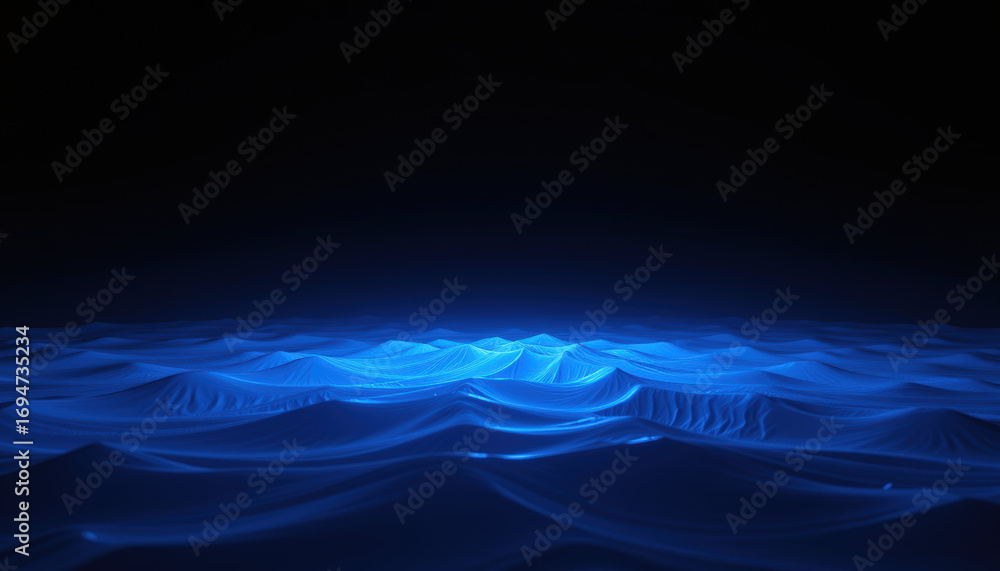 Poster blue wave abstract glowing digital futuristic smooth tranquil night background pattern create calmin