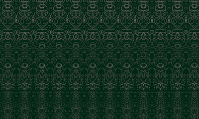 green background with floral pattern