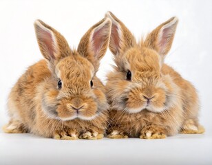 Obraz premium Two adorable baby rabbits