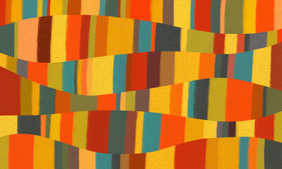 70s colors wavy pattern