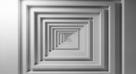 Obraz premium Endless Geometric Square Tunnel Abstract Background