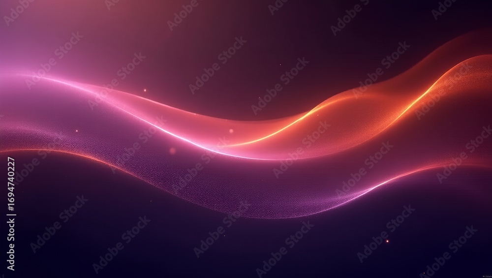 Aufkleber vibrant purple-to-orange mesh gradient with fluid, futuristic curves set on a black backdrop. smooth