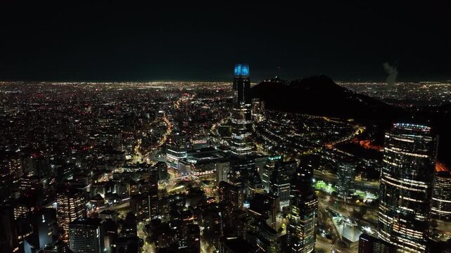 Santiago at Night with Glowing Skyline
