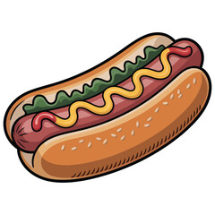 hot dog with mustard