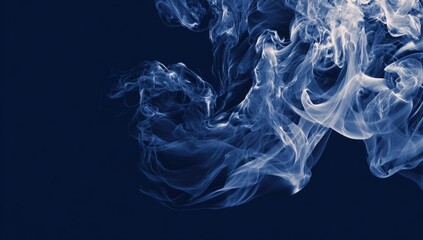 Abstract smoky blue patterns against dark background