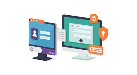Secure online authentication process with isometric computer displays and password protection