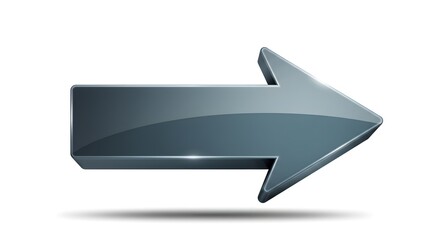 dark green arrow with light 3d gradient with white isolated background
