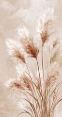 Soft, muted grasses against a light beige background
