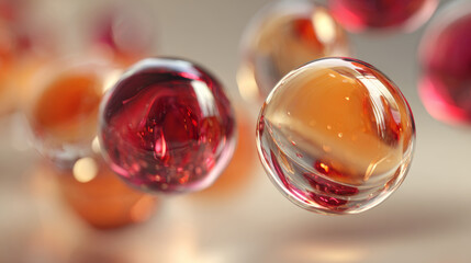 Multiple colorful transparent balls