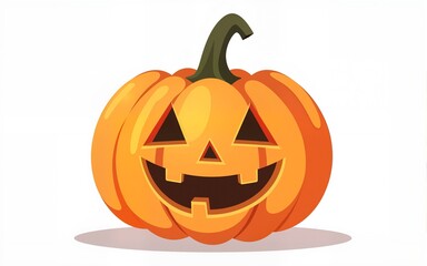 Fototapeta premium Set pumpkin on white background. The main symbol of the Happy Halloween holiday. Orange pumpkin with smile for your design for the holiday Halloween. Vector illustration. High quality