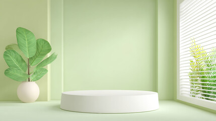 Simple light green interior scene