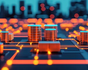 Industrial logistics hub with integrated data analytics systems, Industrial Real Estate  Distribution Center, intelligent operations