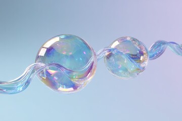 Abstract soap bubbles flowing