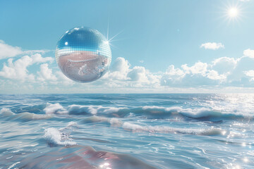 Disco ball on the waves - party concept