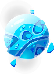 vector illustration of a comic planet