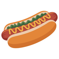 hot dog with mustard