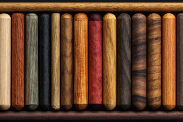 Wooden Cylinders in Variety of Tones