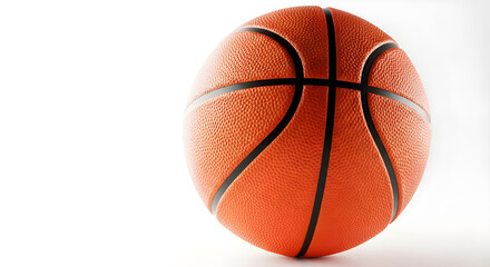 Basketball on white background, isolated on white background, perfect for sportsthemed designs and promotional materials for basketball events