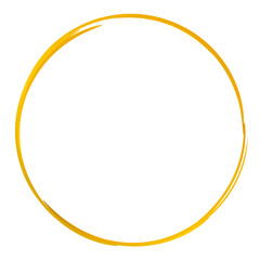 Minimalist gold brush circle frame – Handmade brush stroke border for logos and packaging.