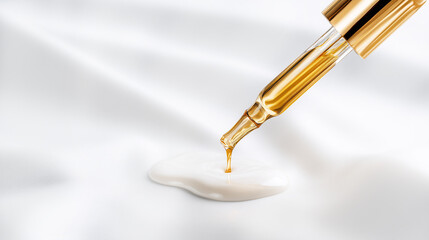 Fototapeta premium pipette for serum with cream on white background