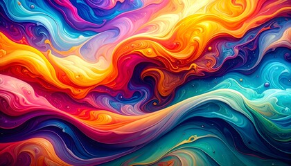 Fototapeta premium Vibrant Swirling Colors Abstract Art A Symphony of Hues