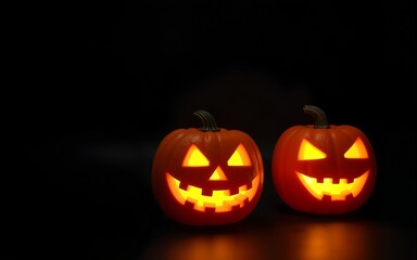 Halloween Pumpkins on black. High quality