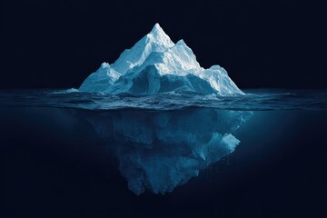 Obraz premium Iceberg submerged in dark water (3)