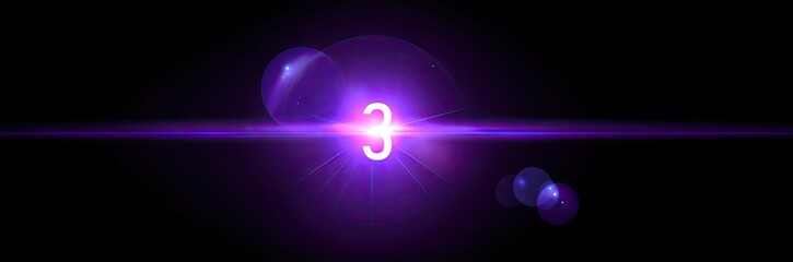 Abstract countdown graphic with number 3